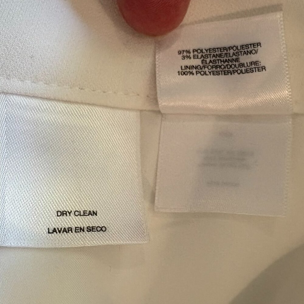 Black Label by Evan-Picone white slacks/trousers, lined,  pockets, size 8 - Picture 7 of 7